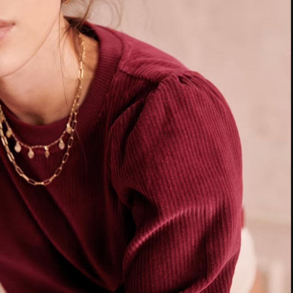 Sezane Josie Sweatshirt in Plum NWT - Picture 4 of 10